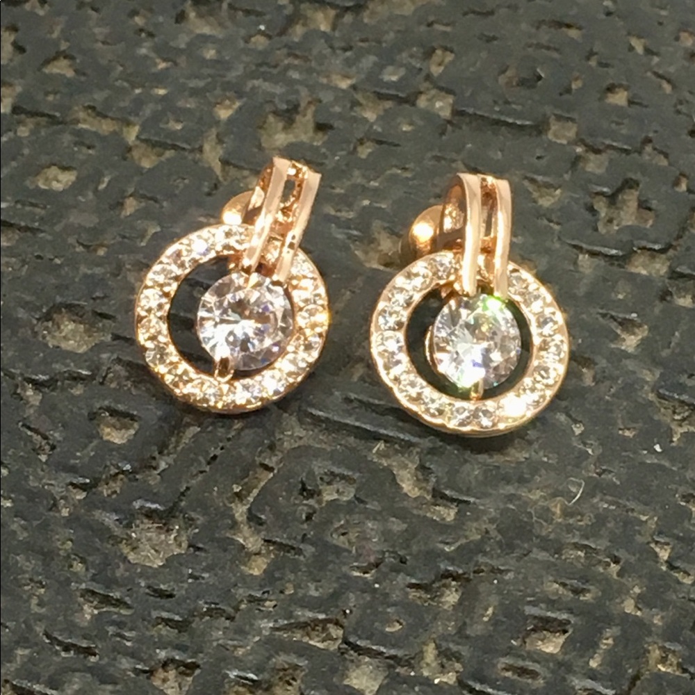 Rose Gold CZ Post Earrings